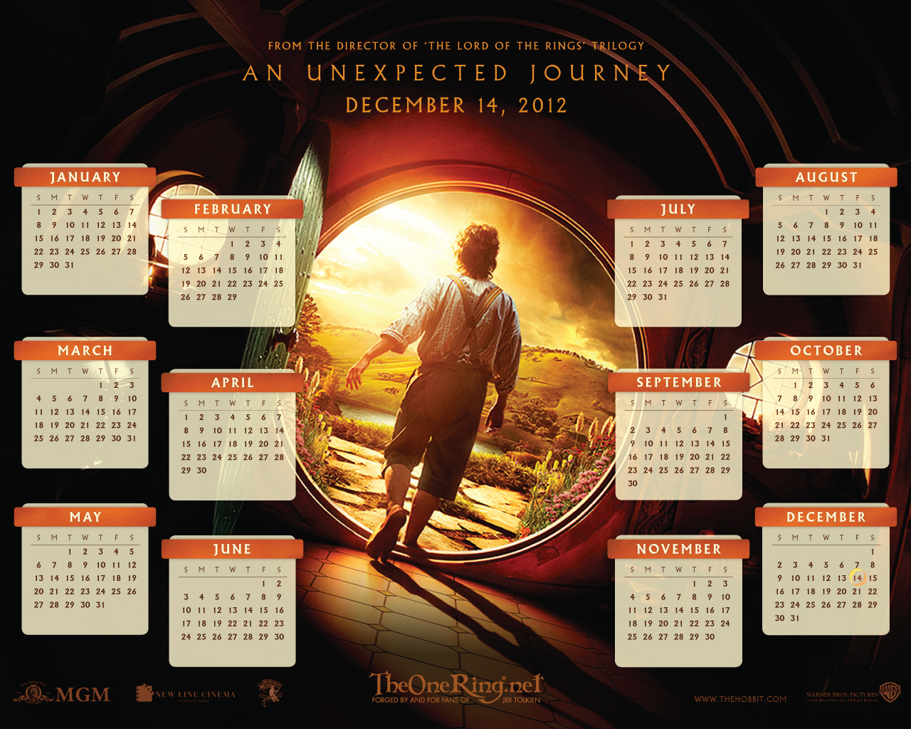 Hobbit Calendar 2012 Bilbo Lord of the Rings on Amazon Prime News