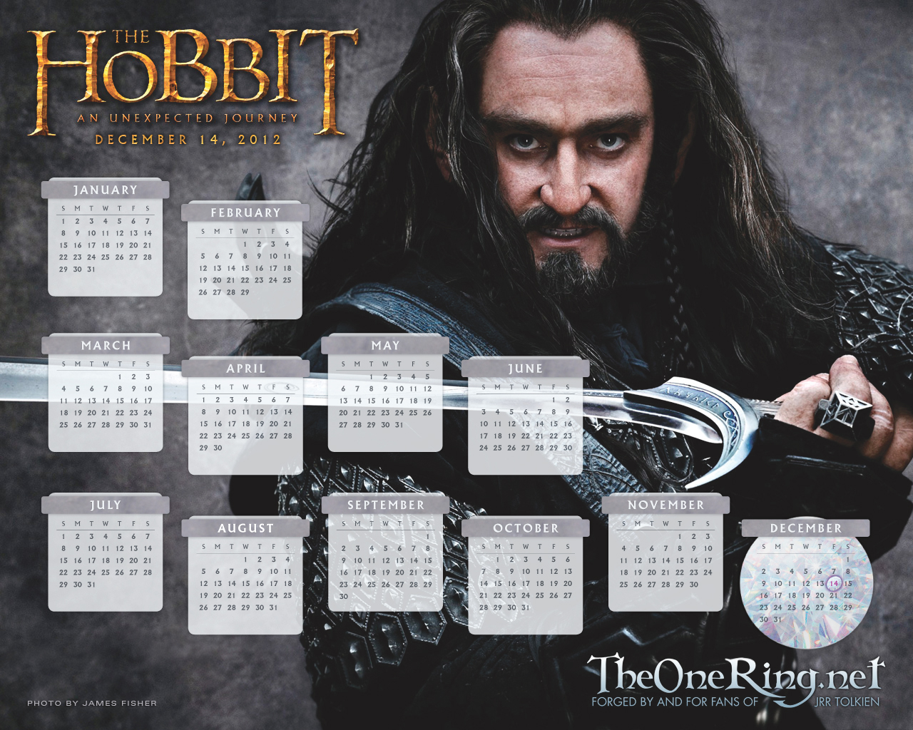 Hobbit Calendar 2012 Thorin Lord of the Rings on Amazon Prime News