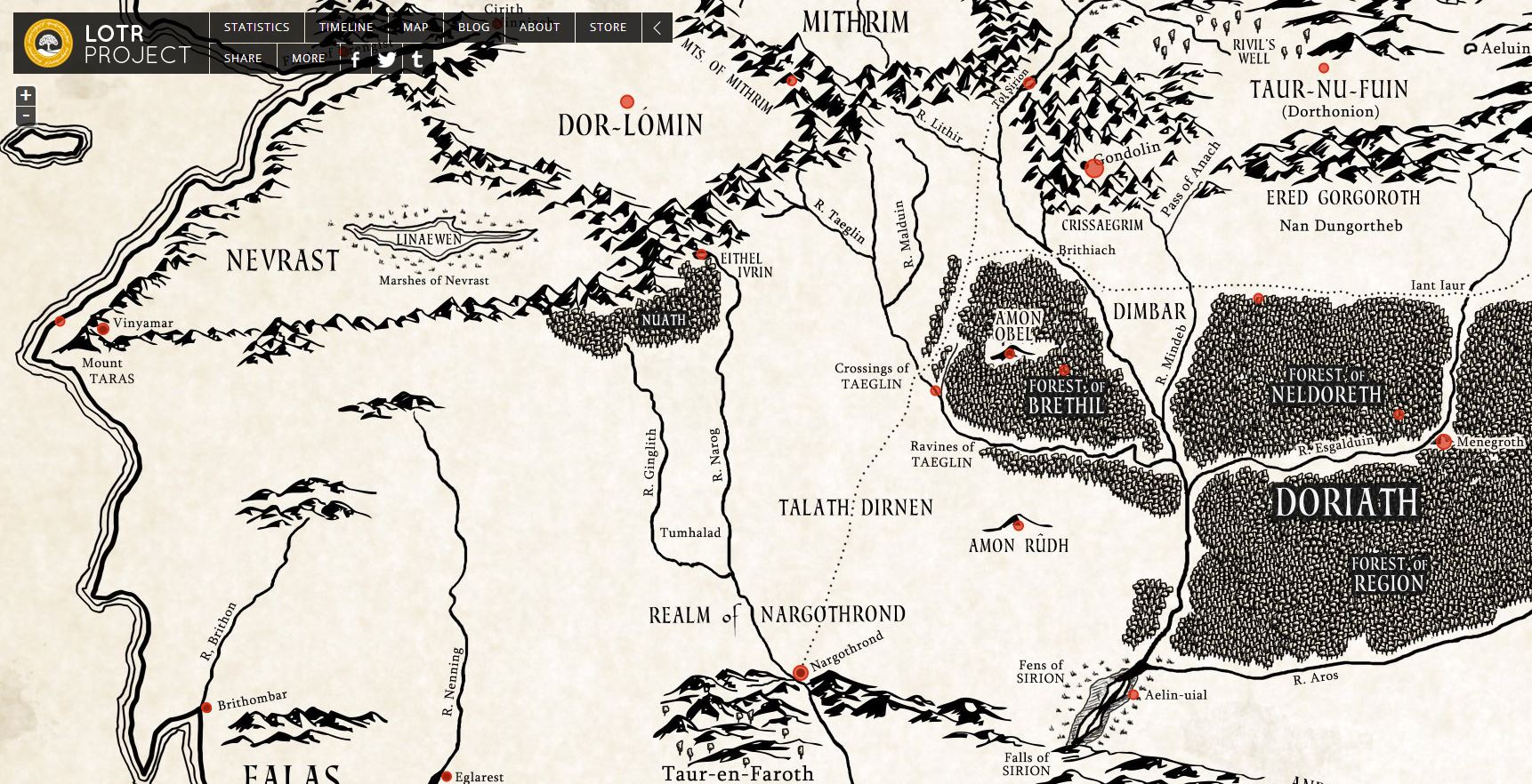 Map of Beleriand (Usefull when reading Silmarillon or tolkien books) Made  w/ Inkarnate. Thanks : r/TheSilmarillion