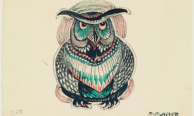 Ink drawing of an owl called Owlamoo. The picture was given to Tolkien’s son Michael, who had nightmares about the creature. Photograph: Tolkien Trust 1992