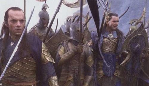 Elrond and Gil-Galad as seen in Peter Jackson's 'The Lord of the Rings' Trilogy