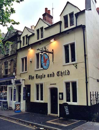 The exterior of the Eagle and Child pub in Oxford.