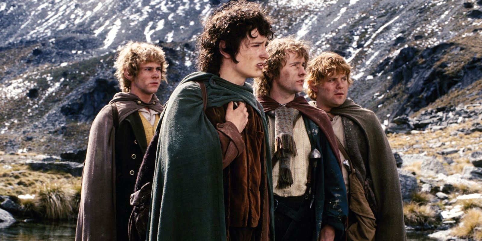 Hobbits outside Moria east-gate