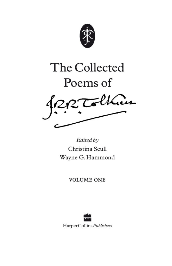 The Collected Poems of JRR Tolkien cover page.