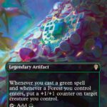 Legendary artifact card titled Necklace of Girion, featuring a glowing, coin-studded necklace on a pile of gems.